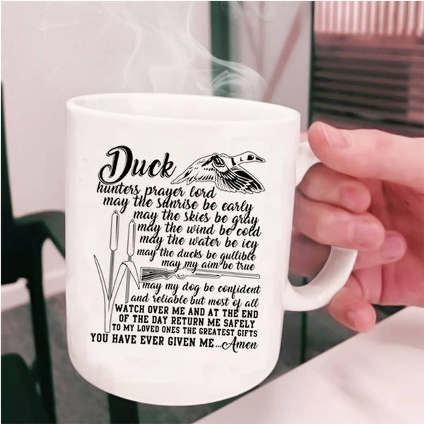 Funny Duck Hunting Coffee Mug, Duck Hunter Prayer Cup