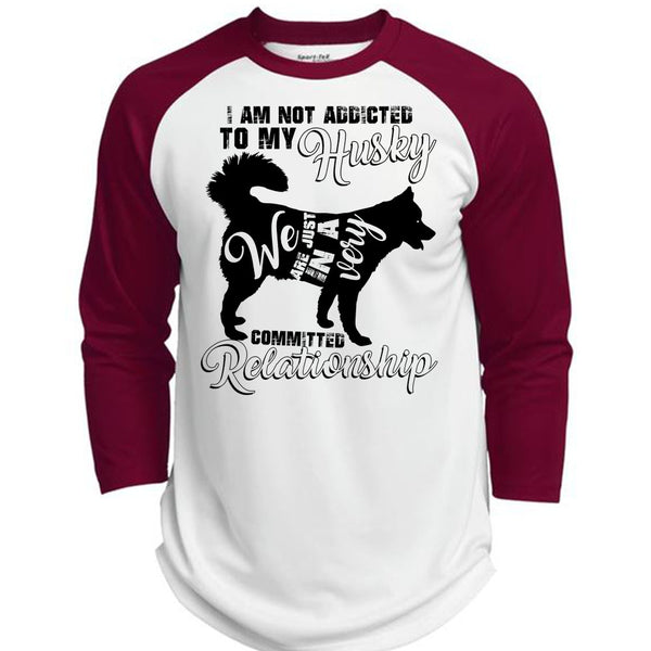 I Am Not Addicted To My Husky T Shirt, I Love Dog T Shirt, Awesome T-Shirts  (Polyester Game Baseball Jersey)