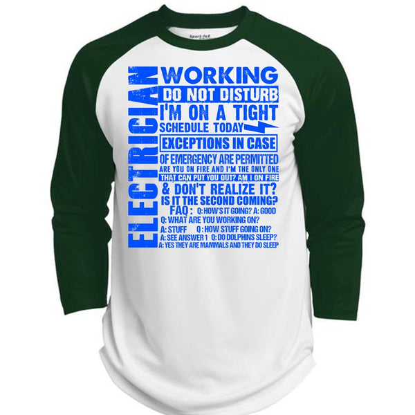 Electrician Working Do Not Disturb T Shirt, I Love Electrician T Shirt, Awesome T-Shirts  (Polyester Game Baseball Jersey)