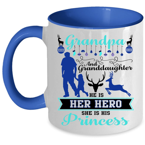 Cute Christmas Coffee Mug, Grandpa And Granddaughter Accent Mug
