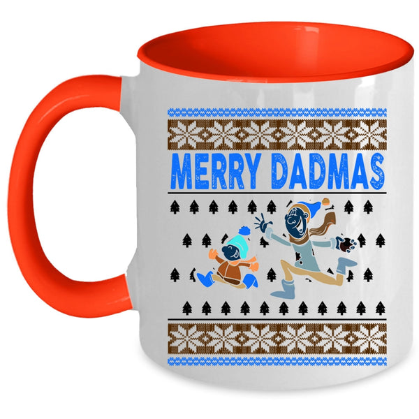 Christmas Gift For Dad Coffee Mug, Merry Dadmas Accent Mug