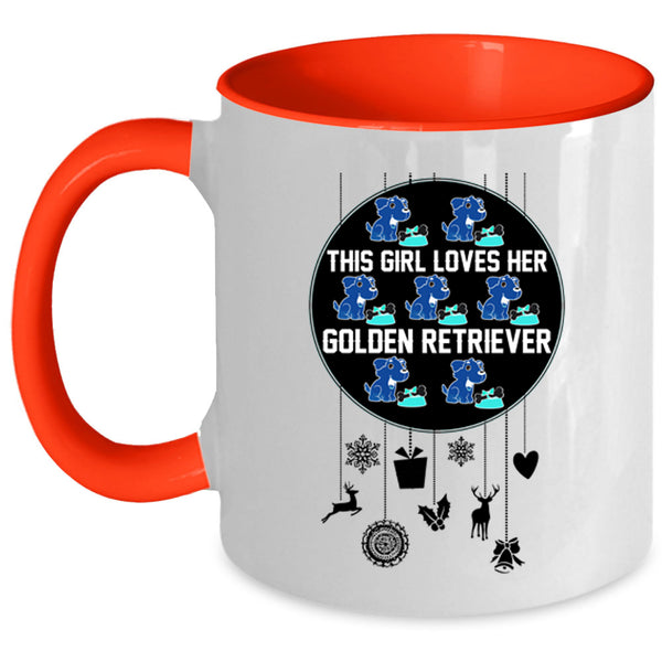 Cute Girls Coffee Mug, This Girl Loves Her Golden Retriever Accent Mug