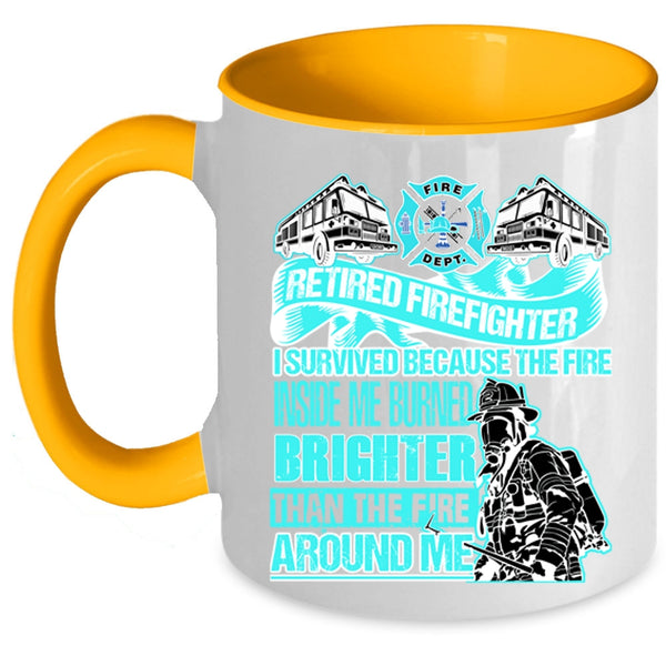 Awesome Gift For Grandfather Coffee Mug, Retired Firefighter Accent Mug