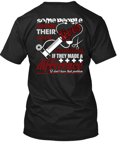 A black t-shirt with the shopify logo