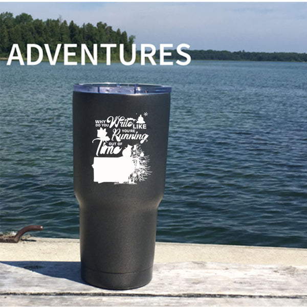 You're Running Out Of Time Tumbler 30 oz Stainless Steel, Cute Christmas Travel Mug