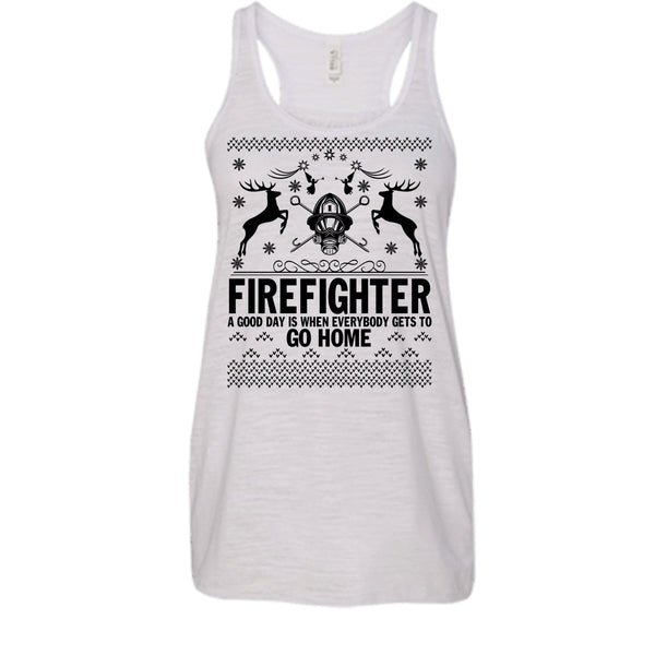 Firefighter Merry Christmas T Shirt, Merry Christmas Gift Tank Top