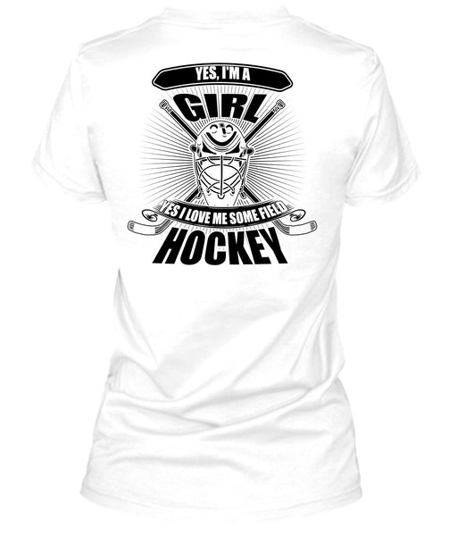I'm A Girl T Shirt, I Love Hockey T Shirt