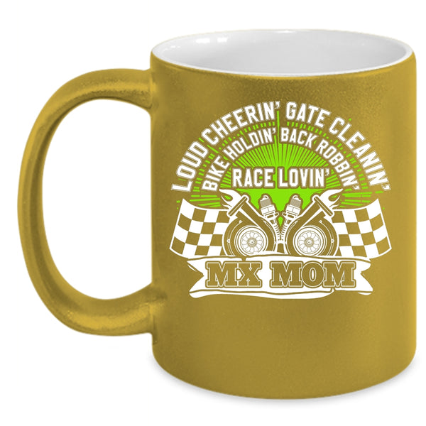 Bike Holding Race Loving Coffee Mug, MX Mom Coffee Cup