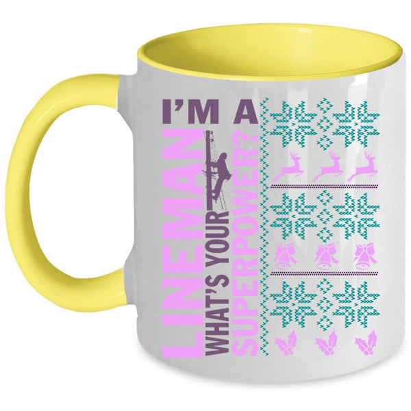 Christmas Gift For Lineman Coffee Mug, I'm A Lineman Accent Mug