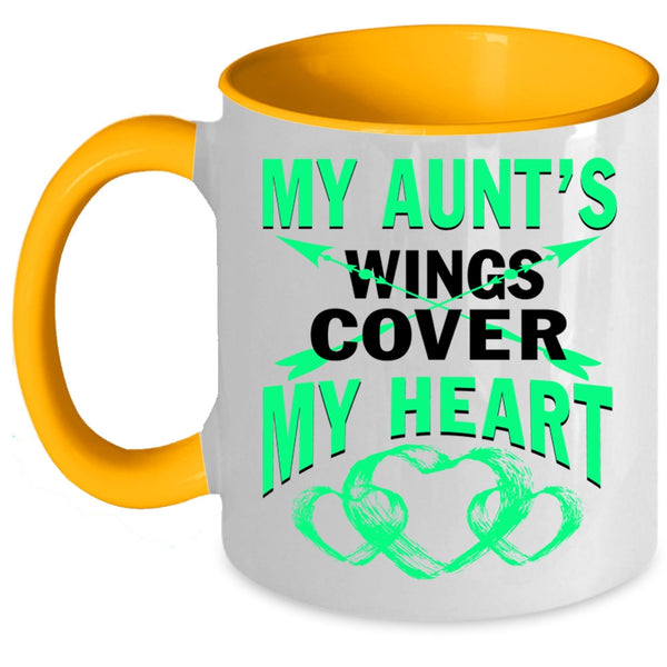 Cute Aunt Coffee Mug, My Aunt's Wings Cover My Heart Accent Mug