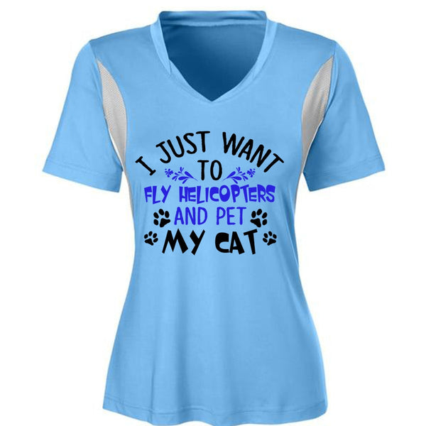 I Just Want To Fly Helicopters And My Cat T Shirt, Life T Shirt