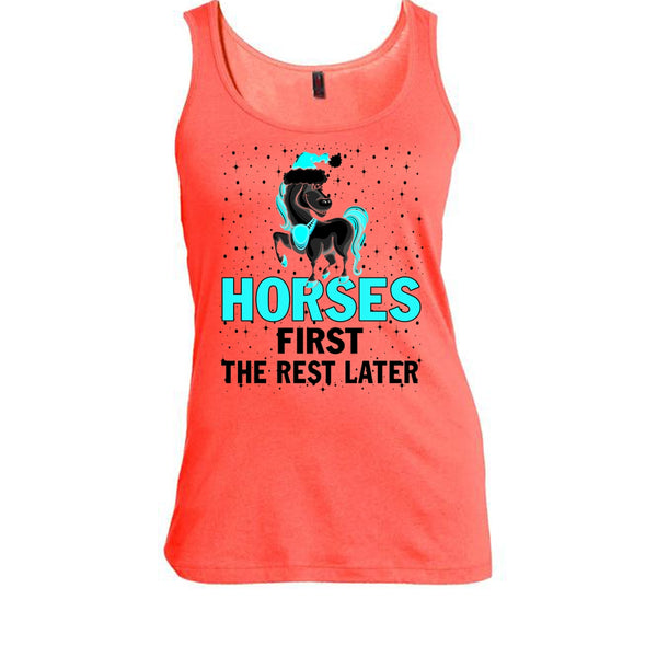 Horses First The Rest Later T Shirt, Equestrian Merry Christmas Tank Top