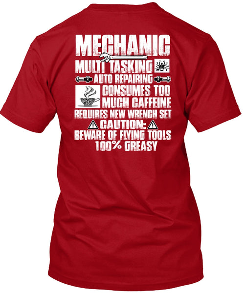 Mechanic Multitasking T Shirt, Much Caffeine T Shirt