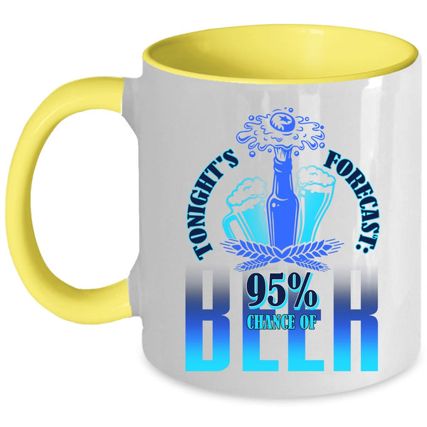 95% Chance Of Beer Coffee Mug, Tonight's Forecast Accent Mug