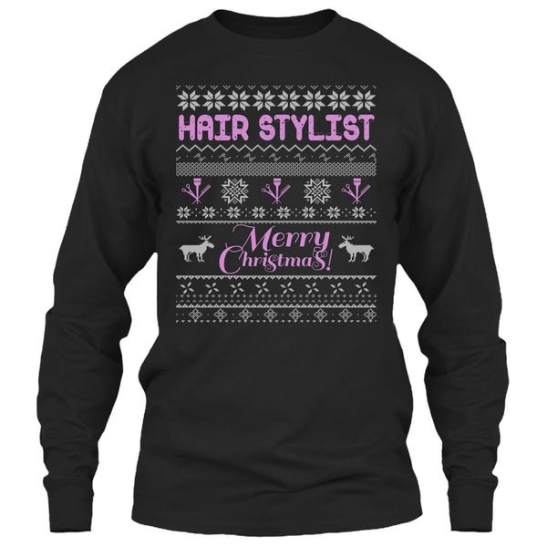 Hair Stylist Merry Christmas T Shirt, Coolest Hair Stylist T Shirt