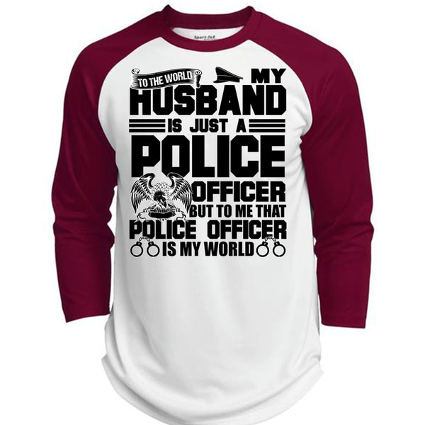 My Husband Is Just A Police Officer T Shirt, I Love Police T Shirt, Awesome T-Shirts  (Polyester Game Baseball Jersey)