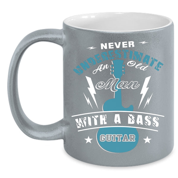 An Old Man With A Bass Guitar Coffee Mug, Awesome Grandpas Coffee Cup