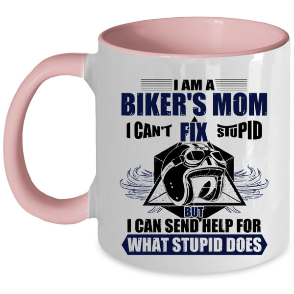 Cool Gift For Biker's Mom Coffee Mug, I Am A Biker's Mom Accent Mug