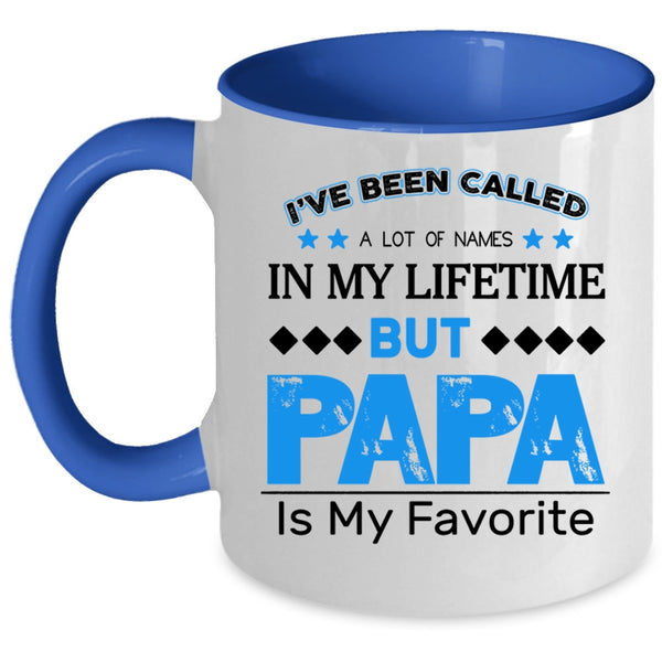 Cool Papa Coffee Mug, Papa Is My Favorite Name Accent Mug