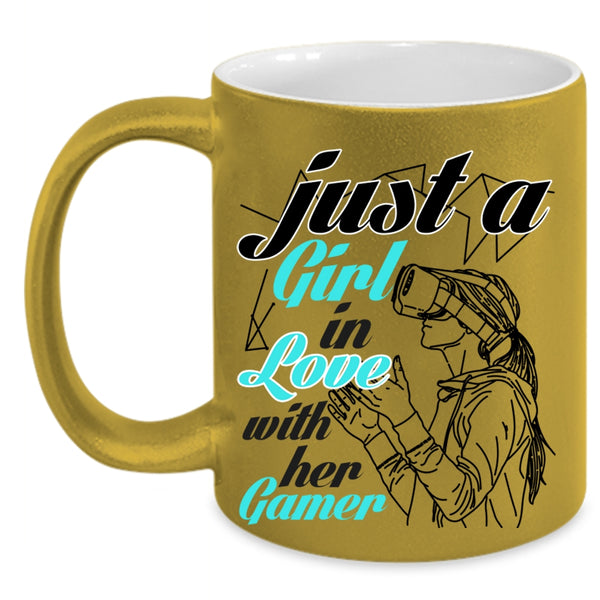 I Love Gamer Coffee Mug, Just A Girl In Love With Her Gamer Accent Mug