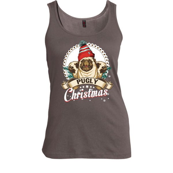 Pugly Christmas T Shirt, Coolest Pug Tank Top