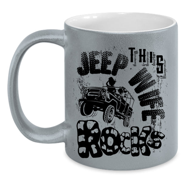 Cool Just Married Coffee Mug, This Jeep Wife Rocks Accent Mug