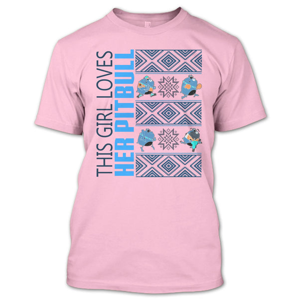 This Girl Loves Her Pitbull T Shirt, Pitbull Merry Christmas T Shirt