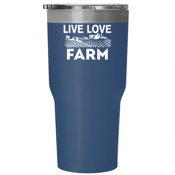Live Love Farm Tumbler 30 oz Stainless Steel, I Love Farming Travel Mug