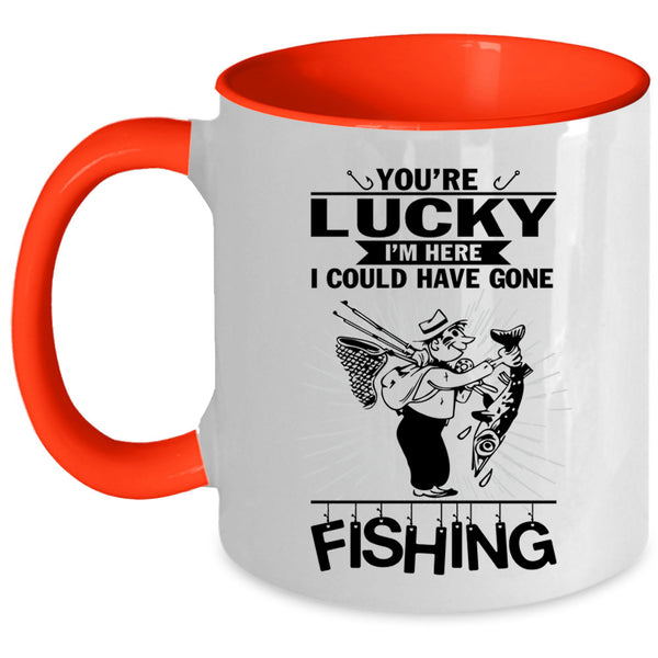 Outdoor Coffee Mug, I Could Have Gone Fishing Accent Mug