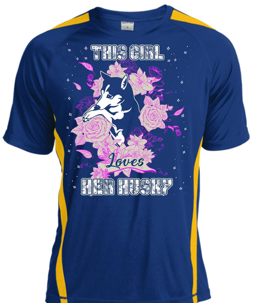 This Girl Loves Her Husky T Shirt, My Pets T Shirt, Cool Shirt