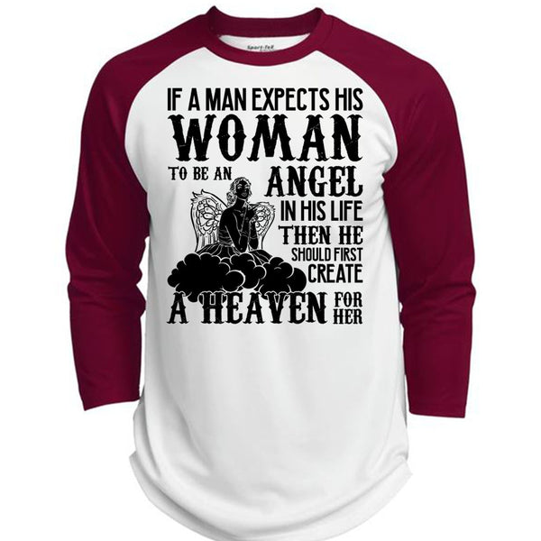 Woman To Be An Angel T Shirt, I Love Wife T Shirt, Awesome T-Shirts  (Polyester Game Baseball Jersey)