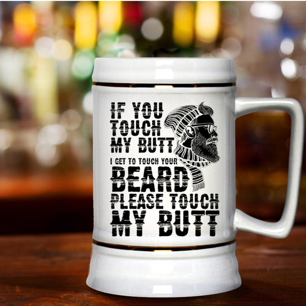 Funny Gift For My Daddy Beer Stein 22oz, Funny Bearded Men Beer Mug