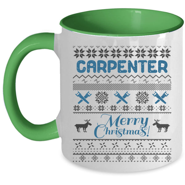 Merry Christmas Coffee Mug, Carpenter Accent Mug