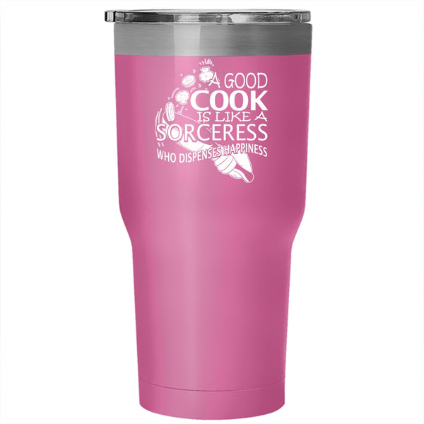 A Good Cook Is Like A Sorceress Tumbler 30 oz Stainless Steel, I Love Cooking Travel Mug