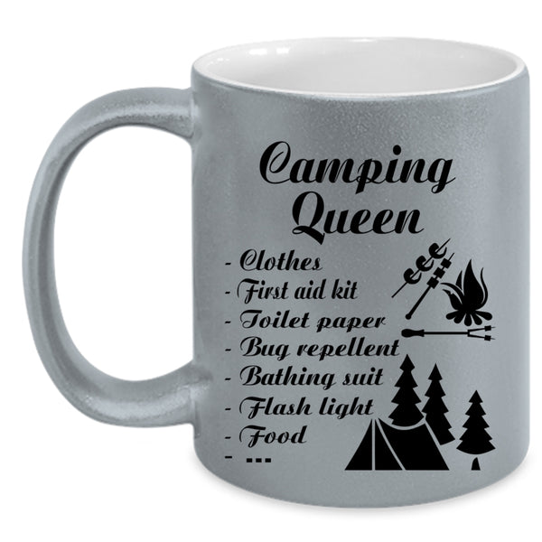 Funny Gift For Camping Mom Coffee Mug, Camping Queen Accent Mug