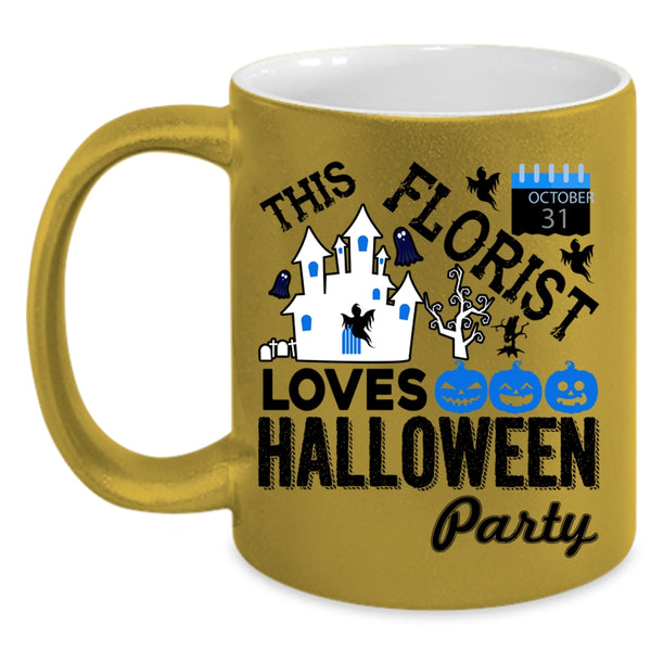 Cute Florist Coffee Mug, This Florist Loves Halloween Party Accent Mug