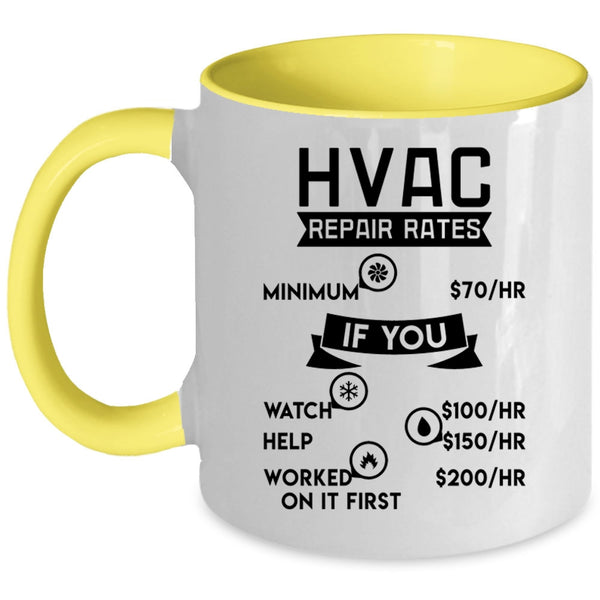Awesome Hvac Technician Coffee Mug, HVAC Repair Rates Accent Mug