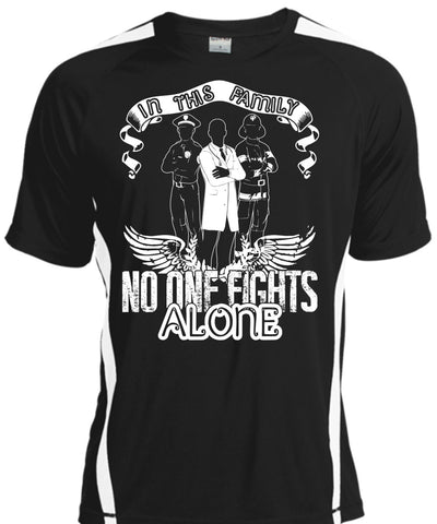 A black t-shirt with the shopify logo