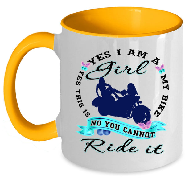 Yes This Is My Bike Coffee Mug, Yes I Am A Girl Accent Mug