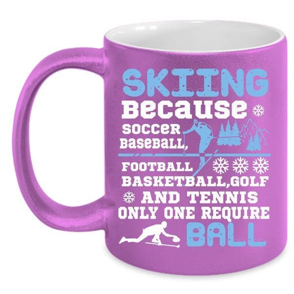 Skiing Coffee Mug, Cute Gift For Skier Coffee Cup