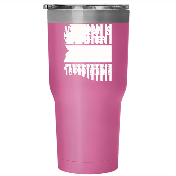 Veteran's Daughter Tumbler 30 oz Stainless Steel, My Dad Protect Me Travel Mug