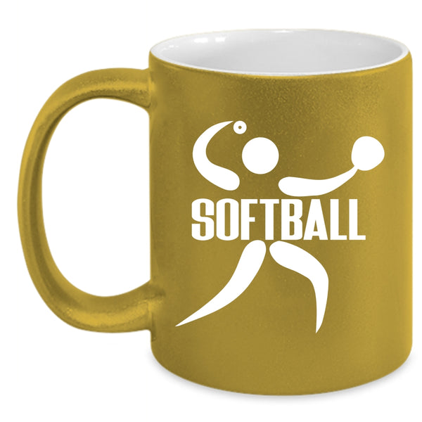 Softball Coffee Mug, Funny Gift For Softball Player Coffee Cup