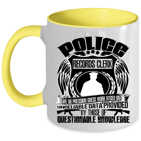 Funny Gift For Police Coffee Mug, Police Resords Clerk Accent Mug