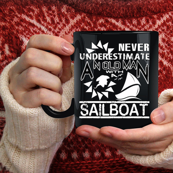 An Old Man With A Sailboat Coffee Mug, Funny Grandpas Coffee Cup