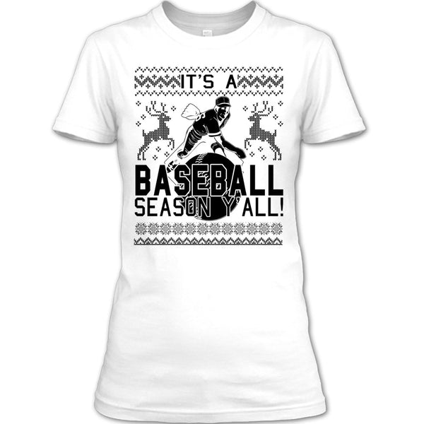 It's A Baseball Season Y'all T Shirt, Merry Christmas Gift T Shirt