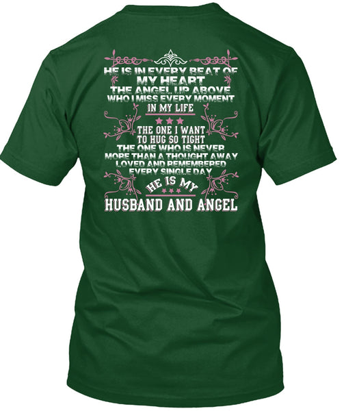 He Is My Husband And Angel T Shirt, Loved And Remembered T Shirt