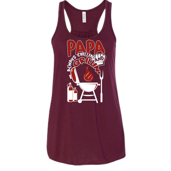 Papa Always Chikkin' T Shirt, Chilling And Grilling Tank Top