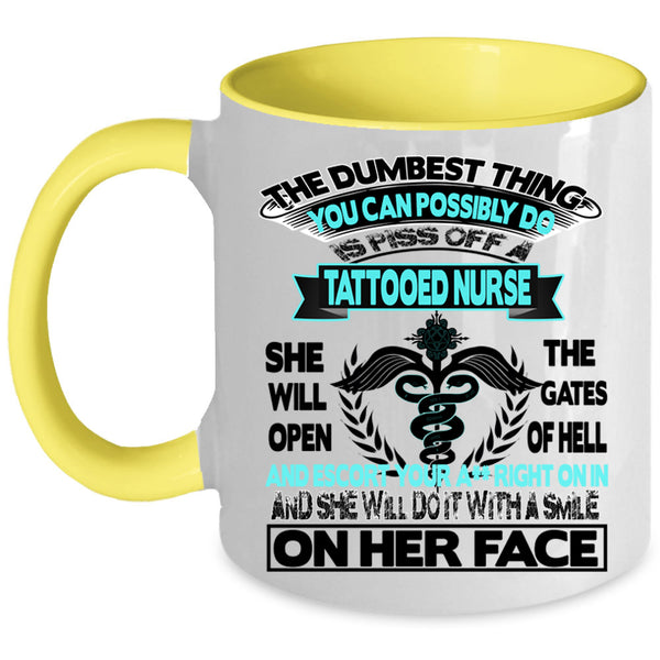 Awesome Gift for Nurses Coffee Mug, Tattooed Nurse Accent Mug