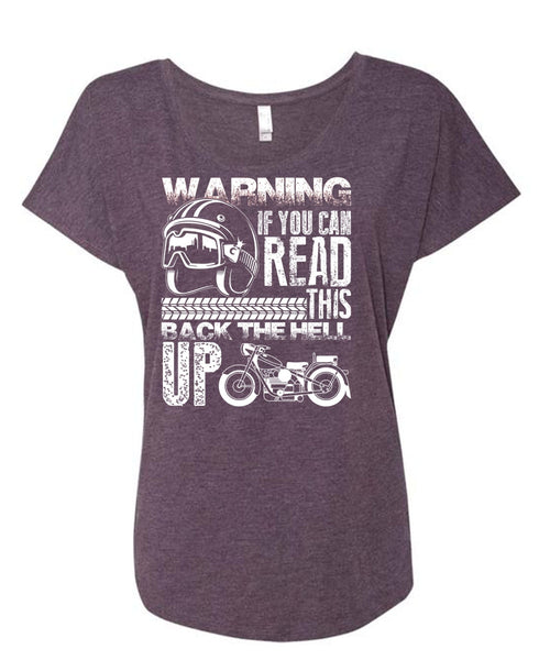 You Can Read T Shirt, This Back The Hell Up T Shirt, Cool Shirt (Ladies' Triblend Dolman Sleeve)