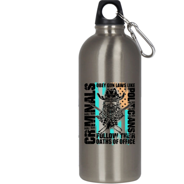 Cool American Flag 20 oz Stainless Steel Bottle,Cool Gift For Policeman Outdoor Sports Water Bottle